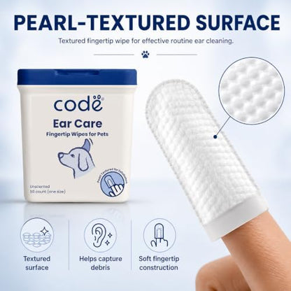 codé Dog Ear Wipes, Unscented Fingertip Cleaning Wipes, 50 Count - Image 4