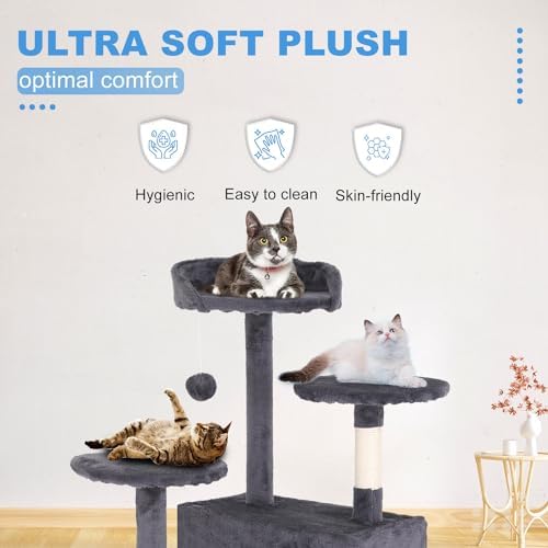 FDW | 54" Cat Tree Tower | Ashy | Multi-Level Indoor Activity Center - Image 5