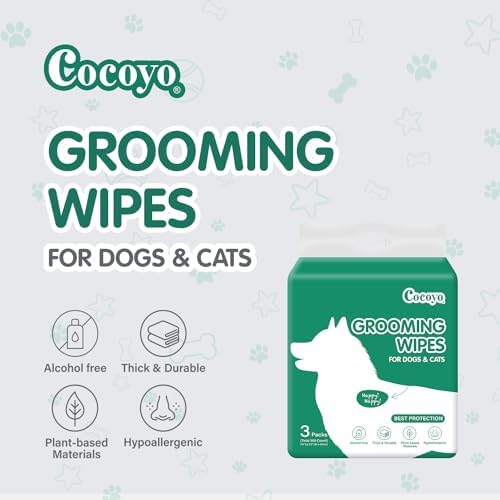 COCOYO Disposable Wet Wipes for Dogs & Cats I 300 Wipes for Cleaning and Deodorizing - Plant-Based, Hypoallergenic Pet Wipes for Puppies - Wipes for Paws, Butt, & Body - Fragrance Free - Image 4
