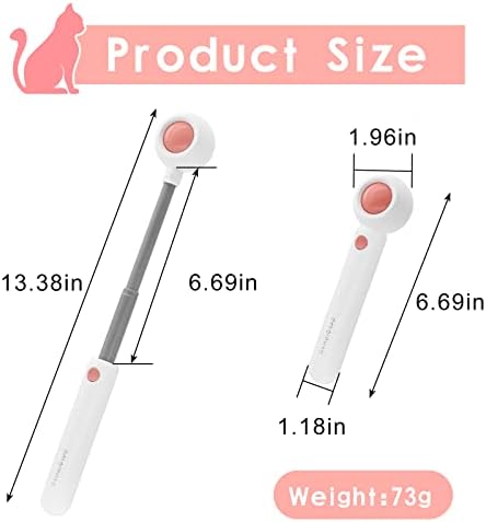 Andiker Cat Teaser Stick, Retractable Cat Wand with Replacement Head, Cat Feather Toy, Cat Interactive Toy for Indoor Cats for Relief Boredom and Exercise (Pink) - Image 2
