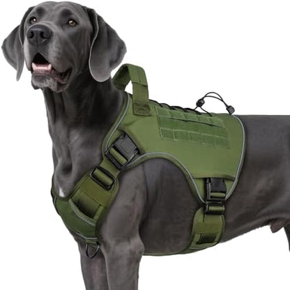 WINGOIN Green Tactical Dog Harness for Extra Large Dogs,No Pull Dog Harness by WINGOIN