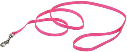 Coastal Pet Single-Ply Dog Leash - Sturdy Pet Leash - Comfortable & Stylish - Resists Fraying - Vibrant & Fade-Resistant Color - Neon Pink, 3/8" x 6'