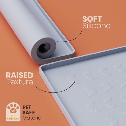 Waterproof Silicone Pet Feeding Mat, Dog Cat Food Water Bowl, Raised Edge - Image 4