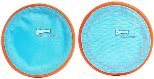 Chuckit! Paraflight Flying Disc Dog Toy Bundle - Large 9.75" & Small 6.75" Water Floating Flyers - Durable Nylon with Soft Rubber Edges by Unknown