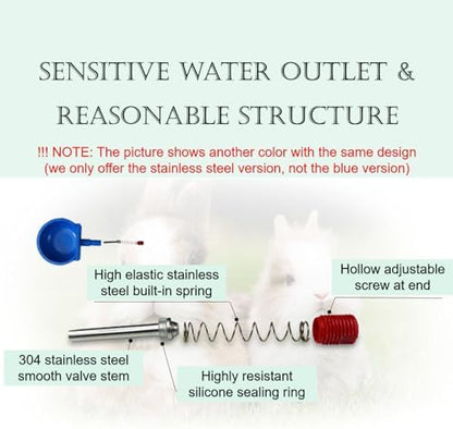 10Pcs Stainless Steel Rabbit Drinking Water Bowl - Image 6