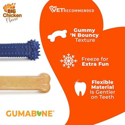 Nylabone Flexi Chew Original Bone & Textured Bone Dog Chew Toys, 2 Count - Image 4
