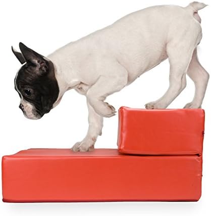 Weebo Pets Smooth Steps Folding Leather Pet Stairs (Red) - Image 4