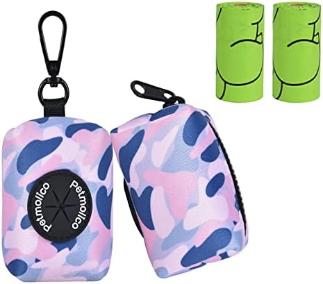 Petmolico Dog Poop Bag Holder Dispenser 2 Pack, Blue Pink Camouflage by Petmolico