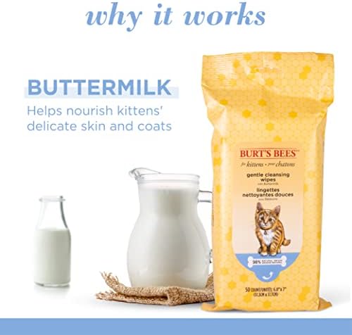 Burts Bees for Pets Kitten Grooming Wipes with Buttermilk, 50 Count - Image 2