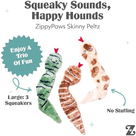 ZippyPaws Skinny Peltz No Stuffing Dog Toy Pack to Keep Them Busy - 18" - Image 3
