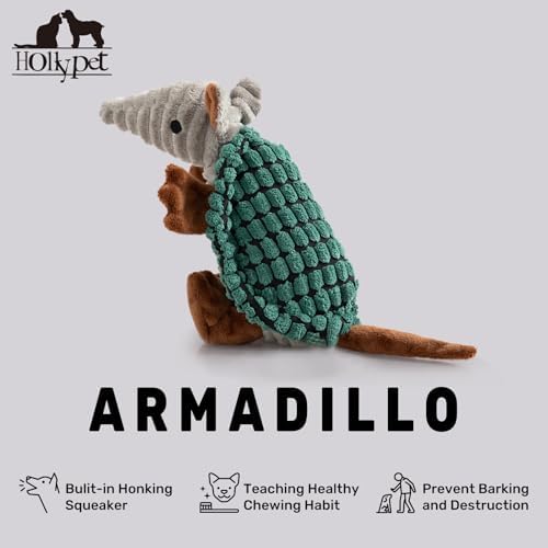 Hollypet Armadillo Squeaky Puppy Dog Toys for Small Medium Dogs, 8" - Image 4