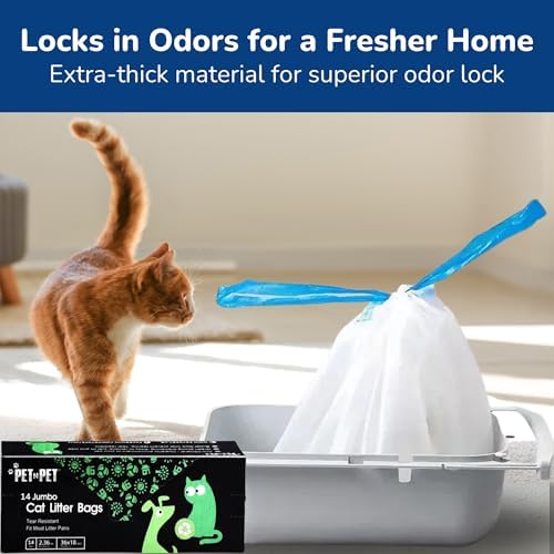 Pet N Pet Cat Litter Box Liners, 14 Count, Drawstring Bags Jumbo 36x18 Fit - Image 6