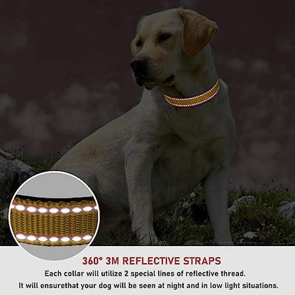 Reflective Dog Collar, Puppy Collar with Buckle Adjustable, Brown XL - Image 4