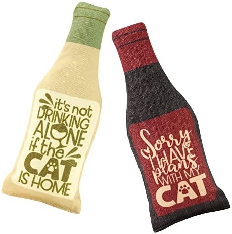 Wine Bottle Catnip Toys for Cats and Kittens Plush Wine Bottle - Funny Cat Toy Moscato and CATbernet - Cat Nip Toy for Wine Drinking Cat Moms and Dads - Image 2