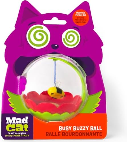 Mad Cat Buzzy Ball Interactive Hunting Cat Toy with Catnip and Silvervine - Image 2