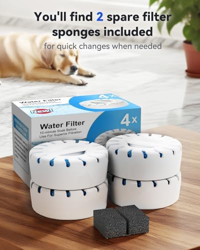 Replacement Water Filters for Dog Water Fountain for Large Dogs, BPA-Free, Compatible with IAD Stainless Steel Large Dog Water Fountain, 2 Month Filter Supply, 4-Pack - Image 5