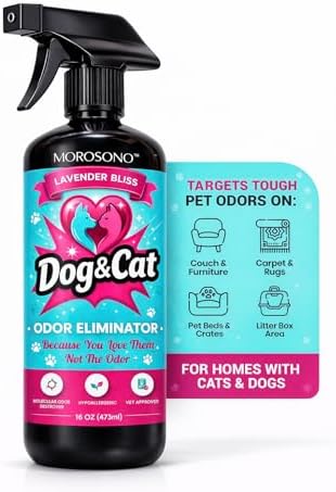 Pet Odor Eliminator Spray, Enzymatic Cleaner for Dog & Cat Urine, Carpet, Furniture & Litter Box, Lavender, 16 oz by Unknown