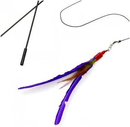 Go Cat Refill Lure Attachment for Teaser Wand Da Bee, Da Bird, Da Cat Catcher, Da Wild Thing and More (36 inch Pull Apart Wand w/Da Bird Guinea Feathers)