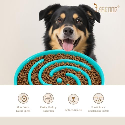 JASGOOD Slow Feeder Dogs Bowl for Large Medium Dogs,Anti-Gulping Pet Slower Food Feeding Bowls Stop Bloat,Preventing Choking - Image 6