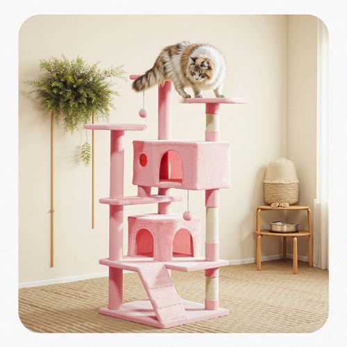 54 Inch Cat Tree Tower with Natural Sisal Scratching Post - Image 2