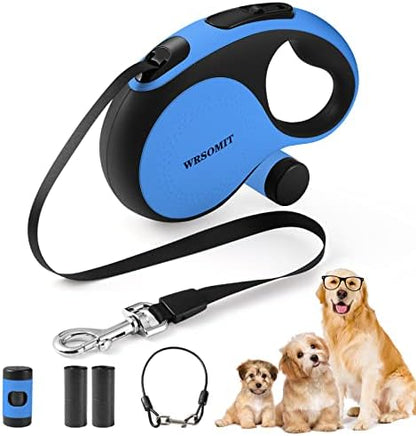 26 Ft Retractable Dog Leash with Chew Proof Cable - Blue by WRSOMIT