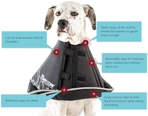 All Four Paws Comfy Cone Pet Cone for Dogs, Cats, Small, Tan - Comfortable Soft Dog Cone Collar Alternative for After Surgery, Wound Care, Spay, Neuter - Dog and Cat Recovery Elizabethan-Collar - Image 3