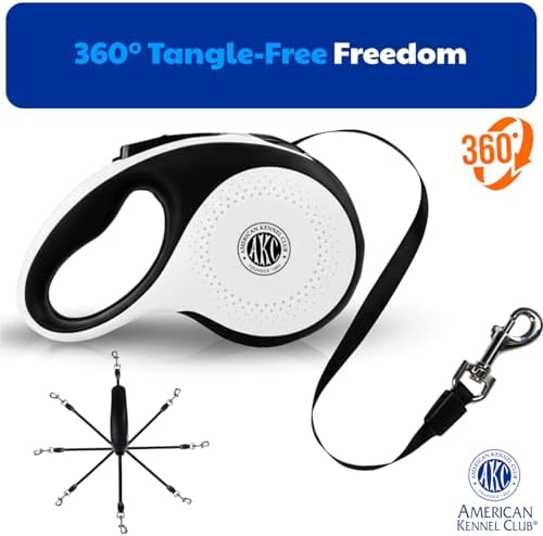 American Kennel Club Retractable Dog Leash, 16.4ft, Tangle-Free, Ergonomic Grip, One-Hand Brake, for Medium & Large Dogs up to 110 lbs - Image 5