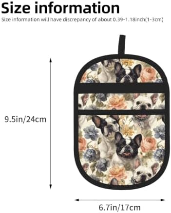 French Bulldog Floral Pied Garden Pet Hair Removal Glove For Cats Dogs - Image 3