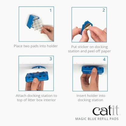 Catit Magic Blue Cat Litter Box Air Purifier, Refill Pads - Image 5
