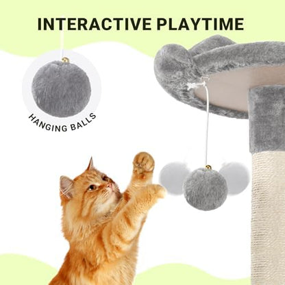 Allewie 64 Inches Multi-Level Cat Tree Tower for Indoor Cats, Grey - Image 4