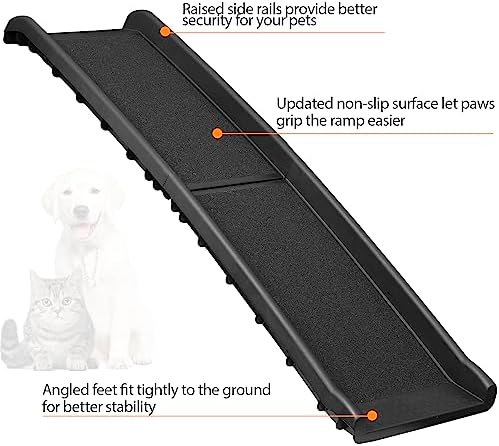 62 Inch Portable Folding Dog Ramp,Lightweight Outdoor Indoor Pet Ramp Stairs Step Ladder for Car, Truck, SUV, High Bed,Non-Slip Rug Surface Supports up to 154 lb - Image 6