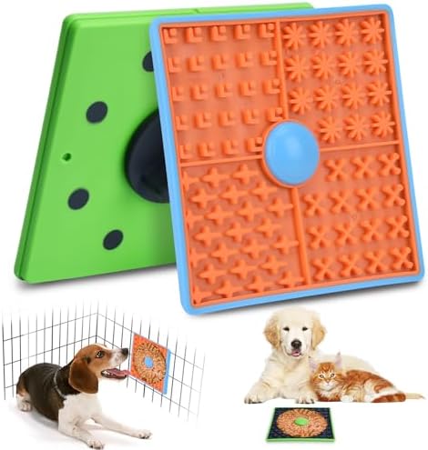 Lick Mat for Dogs Crate for Puppies Slow Food Licking Pad Orange by Unknown