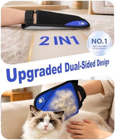 Pet Hair Remover for Furniture, 2-in-1 Pet Hair Removal Glove for Cats Dogs - Image 2