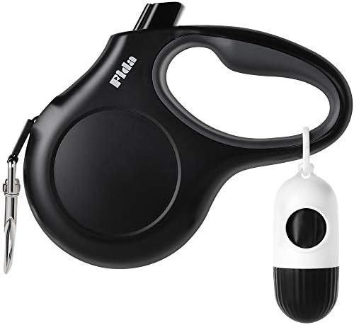 Fida Retractable Dog Leash with Dispenser and Poop Bags, 16 ft, Black by Fida
