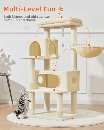 Taoqimiao Cat Tree, 49In Cat Tower for Indoor Cats Large Adult - Image 3
