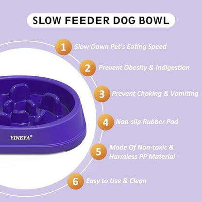 YINEYA Anti-Choking Slow Feeder Dog Bowls Small Size Dog, Slow Feeder Cat Bowl, Supplies and Puzzle for Pet - Image 2