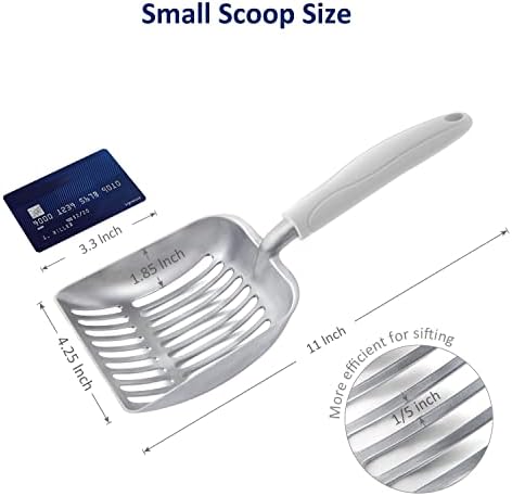 WePet Cat Litter Scoop, Aluminum Alloy Sifter, Kitty Metal Scooper, Deep Shovel, Long Handle, Poop Sifting, Kitten Pooper Lifter, Durable, Heavy Duty, for Litter Box - Image 2