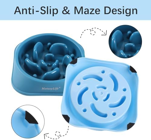 MateeyLife 2-Pack Slow Feeder Dog Bowls, 2 Cups, Dog Puzzle Feeder Bowl - Image 4