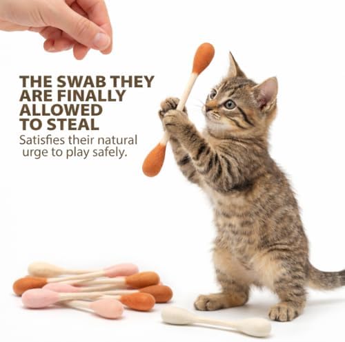 Glaciart One Swabs Cat Toys with Catnip - 6 Pk | Durable for Chew, Cute Cat Toys Interactive Kitty for Boredom, Exercise, & Play | Filled w/Organic Catnip for Anxiety & as Digestive Aid | Gift Idea - Image 3