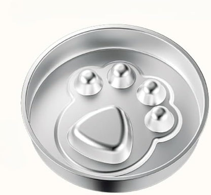 Slow Feeder Dog Bowl Stainless Steel Dog Slow Feeder Food Bowl, Metal Non-Slip Lick Plate,Puppy or Cat Food Holder,Pet Supplies,Puzzle Maze Dish for Small & Medium Sized Breeds (Bone)
