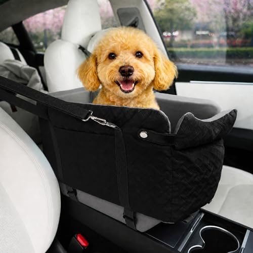 Center Console Dog Car Seat for Small Dogs Under 15 lbs, Black by Bolfie