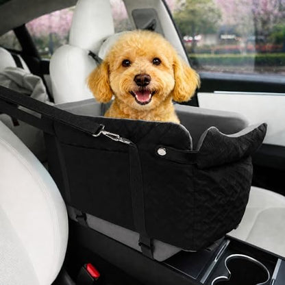 Center Console Dog Car Seat for Small Dogs Under 15 lbs, Black by Bolfie