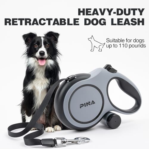 PINA Upgraded Retractable Dog Leash, 26 ft Dog Leash for Small Medium Large Dogs Up to 110lbs, Heavy Duty Reflective Nylon Tape 360° Tangle-Free, with Anti-Slip Handle, One-Handed Brake, Pause, Lock - Image 6