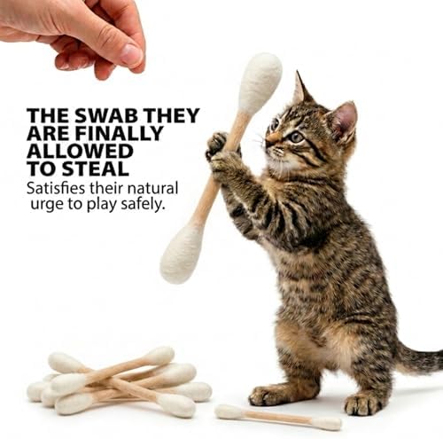 Glaciart One Swabs Cat Toys with Catnip - 12 Pk | Durable for Chew, Cute Cat Toys Interactive Kitty for Boredom, Exercise, & Play | Filled w/Organic Catnip for Anxiety & as Digestive Aid | Gift Idea - Image 3