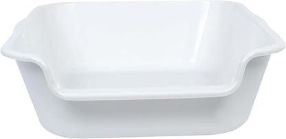 2 Pack Extra Large Dog Litter Box Pan Tray (ABS Material), Low Entry Jumbo Senior Litter Boxes for Multiple Kitten Big Cats, Pet Safe Indoor Dog Potty (White, 20" L x 15" W)