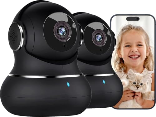 litokam 2K Indoor Camera, 360 Pan/Tilt Home Security Cameras with Motion Detection, Pet Cam with Phone App, Baby Monitor with Night Version, WiFi Camaras, Two Way Audio, Work with Alexa, 2 Pack by litokam