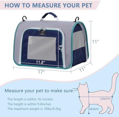 A 4 Pet Cat Carrier, Airline Approved, EVA Soft-Sided, Anti-Collapse - Image 2