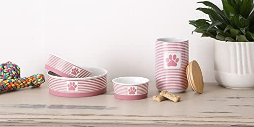 Bone Dry Paw & Patch Ceramic Pet Collection, Medium Set, 6x2, Rose, 2 Piece,5742 - Image 5