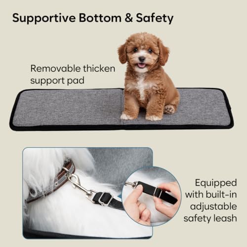 Ownpets XL Cat Dog Purse Carrier, Grey Breathable Mesh, Fits 20lbs - Image 4