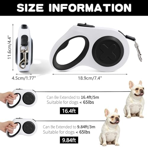 Retractable Dog Leash 9.84/16.4 ft, Tangle-Free One-Handed Brake - Image 5